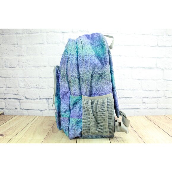 LL Bean Kids Deluxe Book Pack 37L Weatherproof Periwinkle Sky Chevron Backpack - Picture 2 of 12
